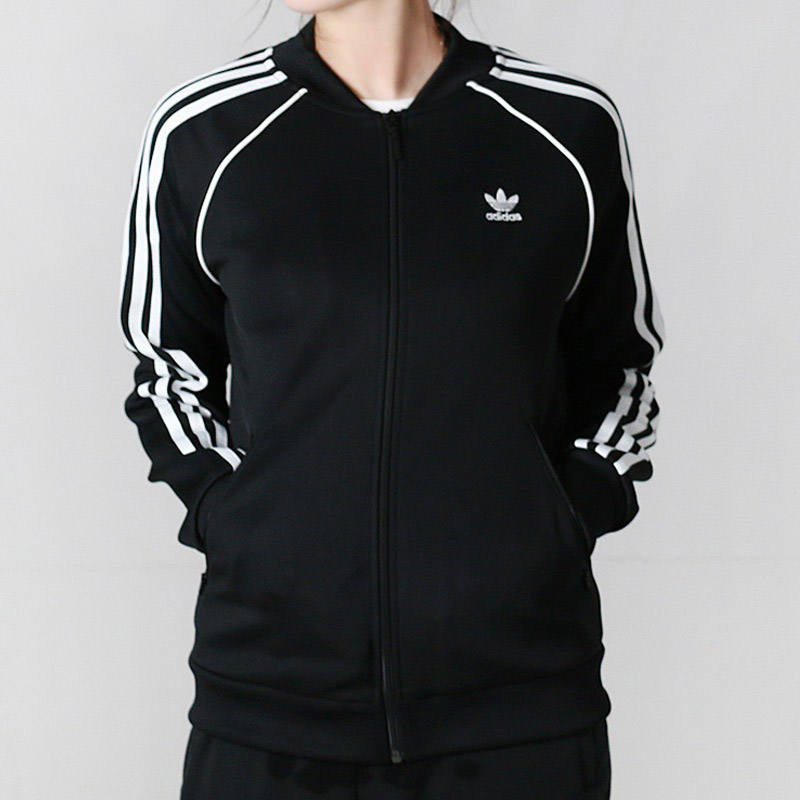 Adidas SST Track Jacket Womens Superstar Track Jacket CE2392 Black SST Track Jacket