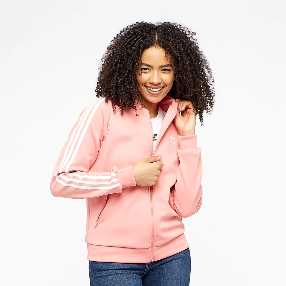 Adidas Original SS Track Top Women Pink DH3162 Superstar Full Zip Jacket