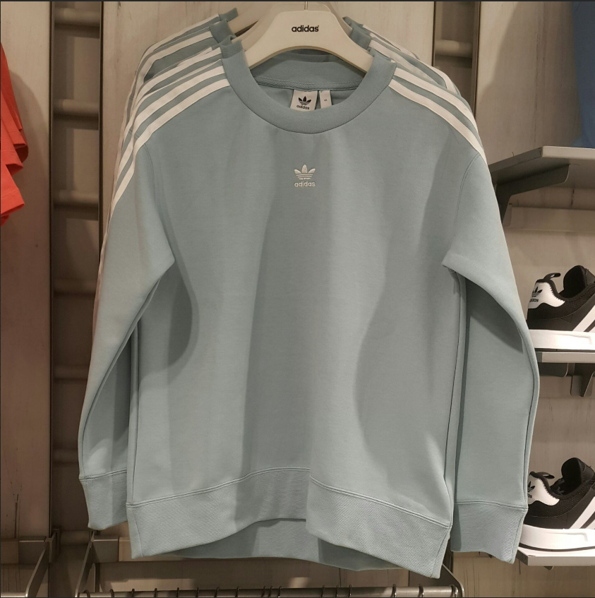 Adidas CE2433 Women Originals Crew Sweater LS Shirt Blue Adicolor Sweatshirts