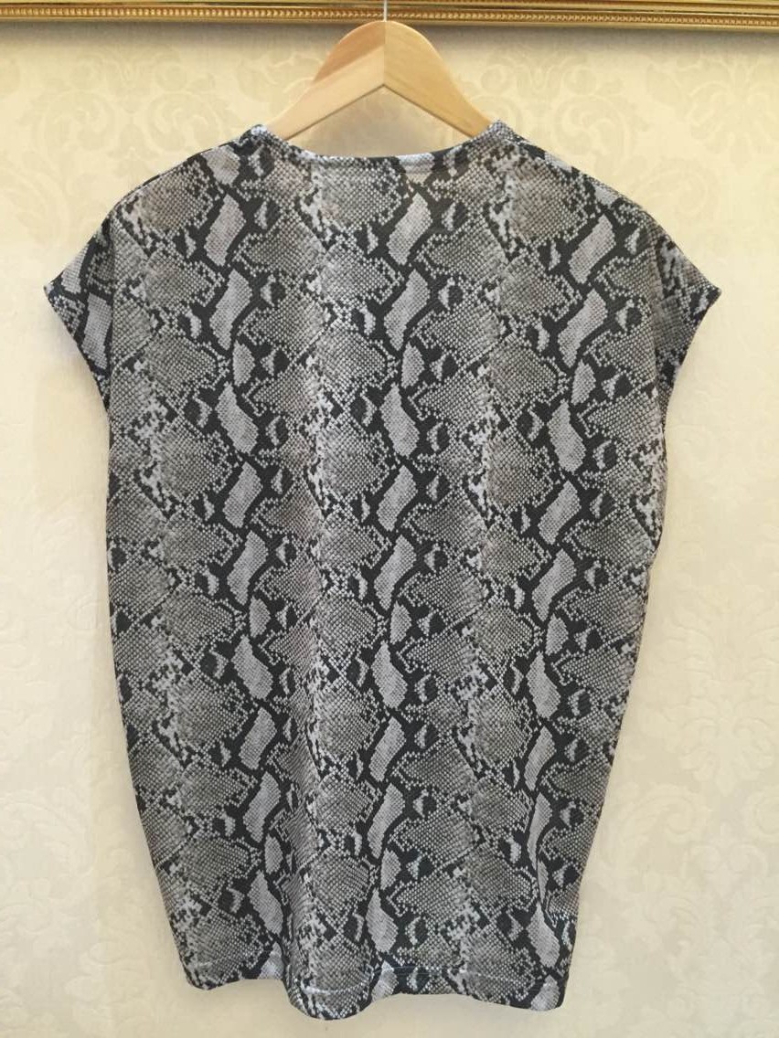 Adidas Original Snakeskin Print T-shrit By HYKE Trefoil Tees S15243 Women Tees