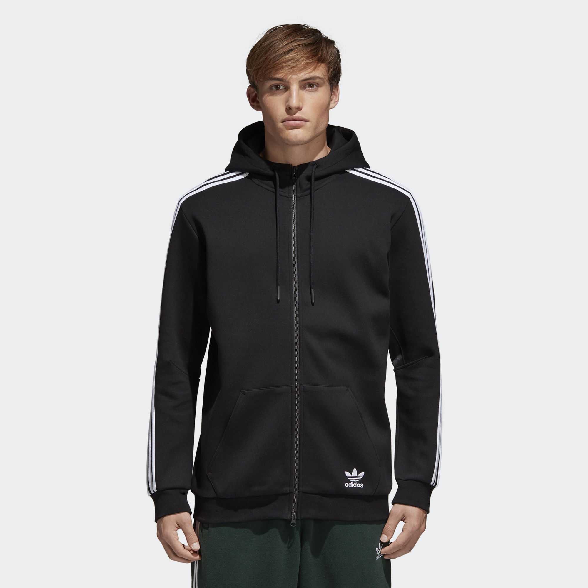 Adidas Original Felpe CW5068 Black Curated Hoodie Mens Zipper Jacket