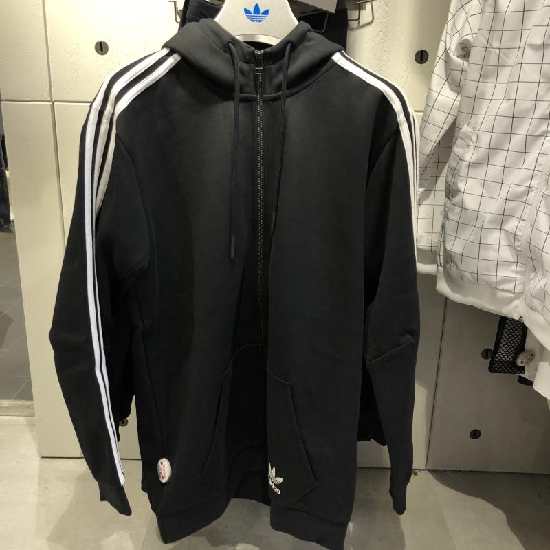 Adidas Original Felpe CW5068 Black Curated Hoodie Mens Zipper Jacket