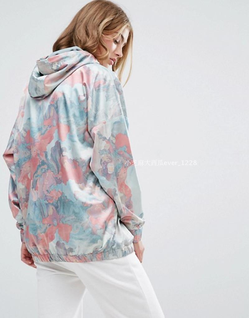 Original Adidas BR6616 Pastel Camo Satin Womens Hoodie Multicolor AOP Jacket
