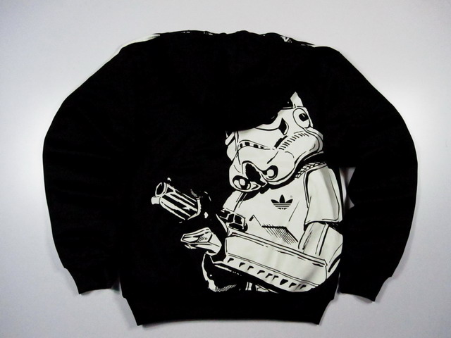 Original Adidas Stormtrooper Hoody Star Wars Flock Track Top Jacket pure Black P99646 Authentic Adidas Hoody 