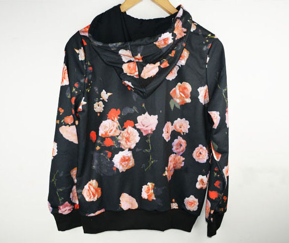 Original Adidas Women's Trefoil Allover Floral Rose Hoodie F79297 Jacket Sweats Trackt Top