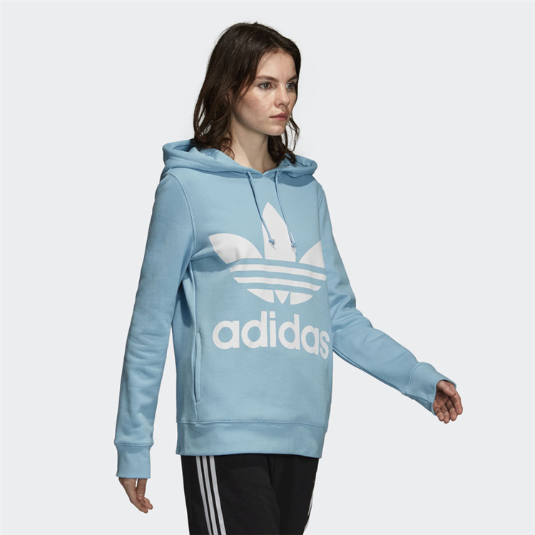 Adidas Trefoil Hoodie Blue Womens Sport DH3145 Hoodies