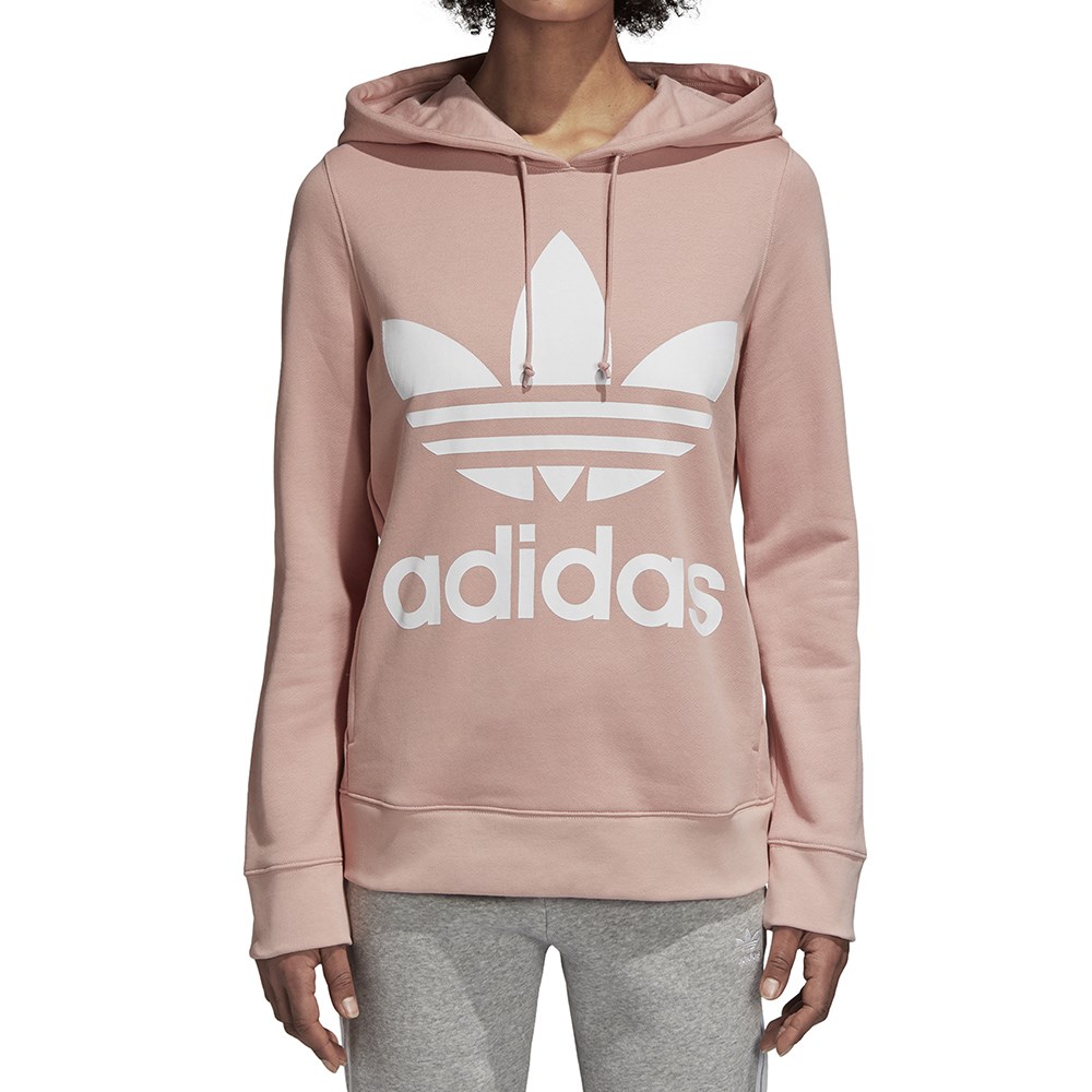 New Womens Adidas Original Trefoil Hoodie DH3134 Pink Hoody
