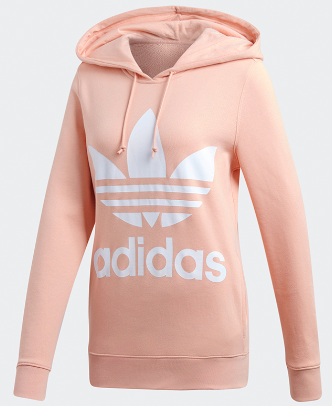 Adidas Womens Trefoil Hoodie DV2560 Adicolor Trefoil Pink Hoody
