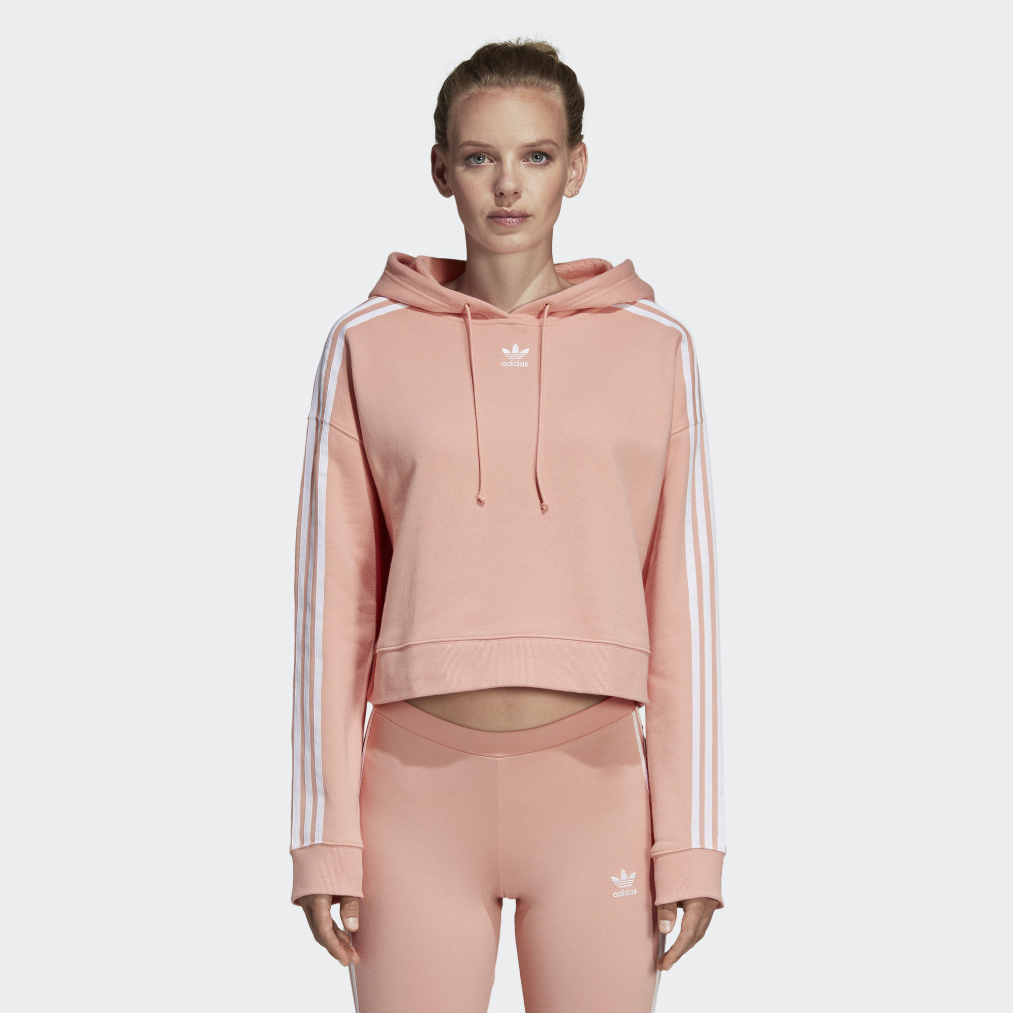 Adidas Womens Cropped Hoodie Pink DX2161 Mikina Cropped PINK