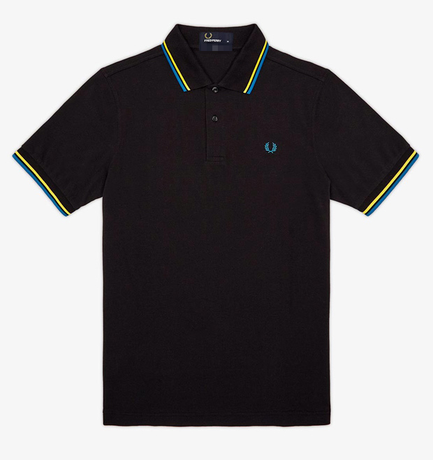 Original Mens Fred Perry Polo Tshirt UK FP Polo Shirt Black/Blue