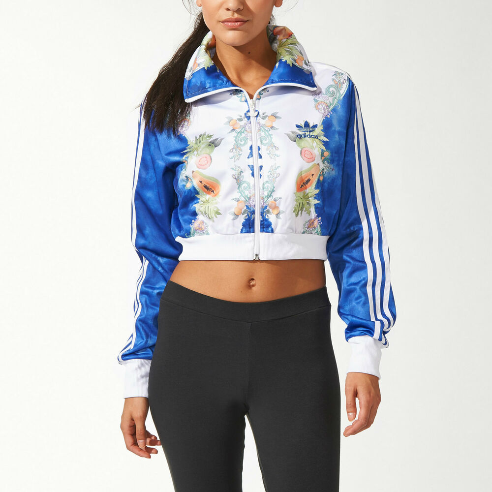 Original Adidas Indigo Cropped Firebird TT M69837 Jacket Brazil Fruits Track Top