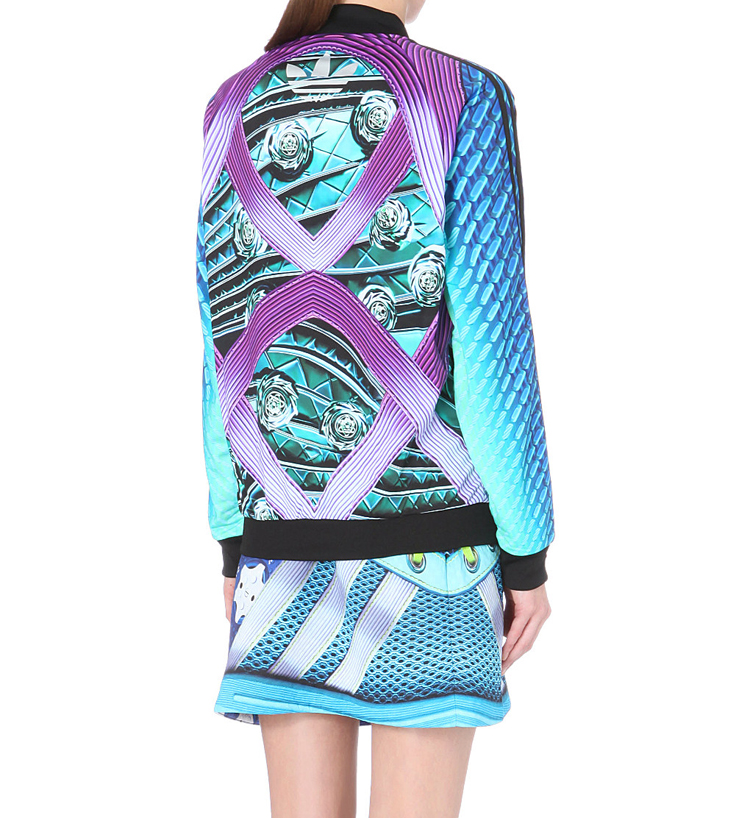 Adidas Mary Katrantzou Track TOP M62906 Adidas Printed Distance Track Jacket Green/Purple Jacket