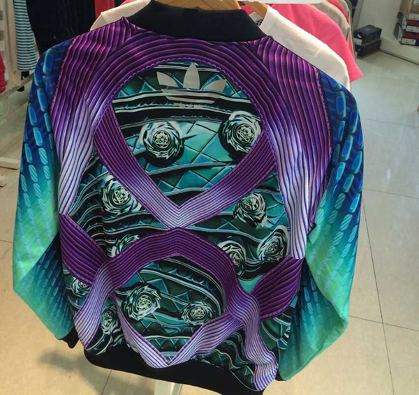 Adidas Mary Katrantzou Track TOP M62906 Adidas Printed Distance Track Jacket Green/Purple Jacket
