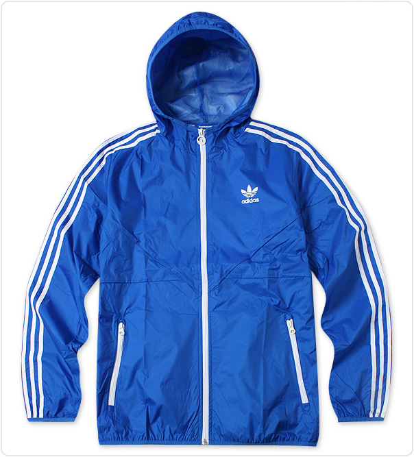 Adidas Blue Windbreaker Jacket O57648 Rain Hoody