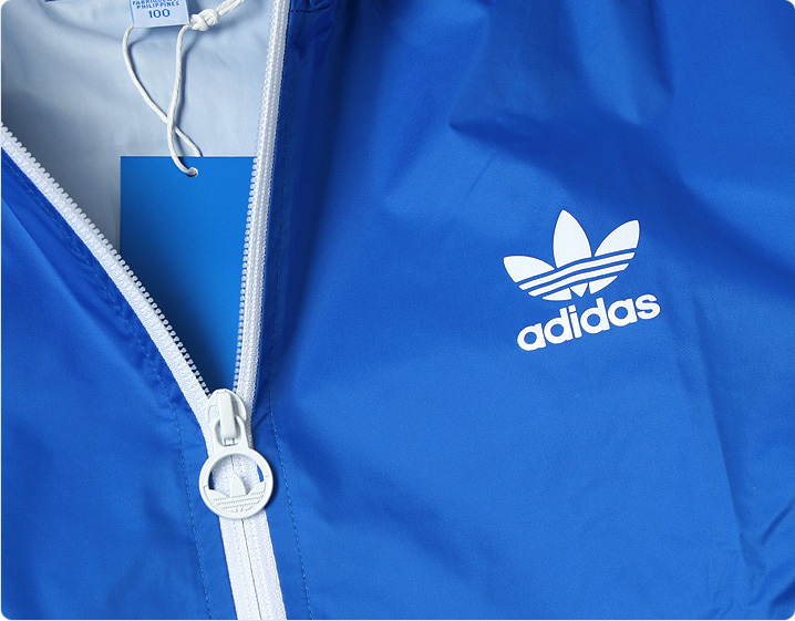 Adidas Blue Windbreaker Jacket O57648 Rain Hoody