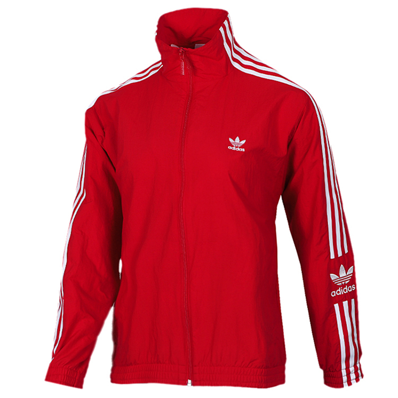 Adidas Original Womens Track Jacket ED7539 Red Three Stripes Lock Up TT Jacket
