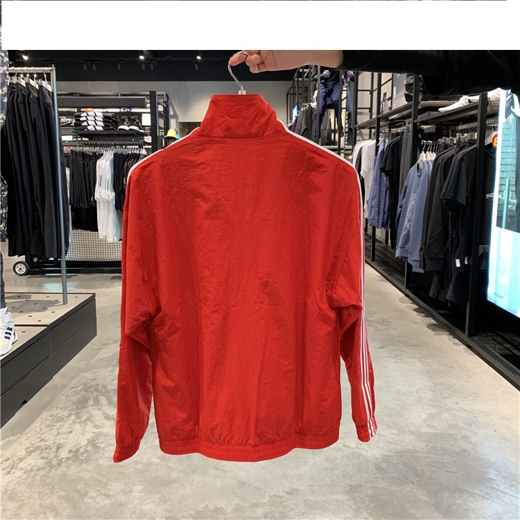 Adidas Original Womens Track Jacket ED7539 Red Three Stripes Lock Up TT Jacket