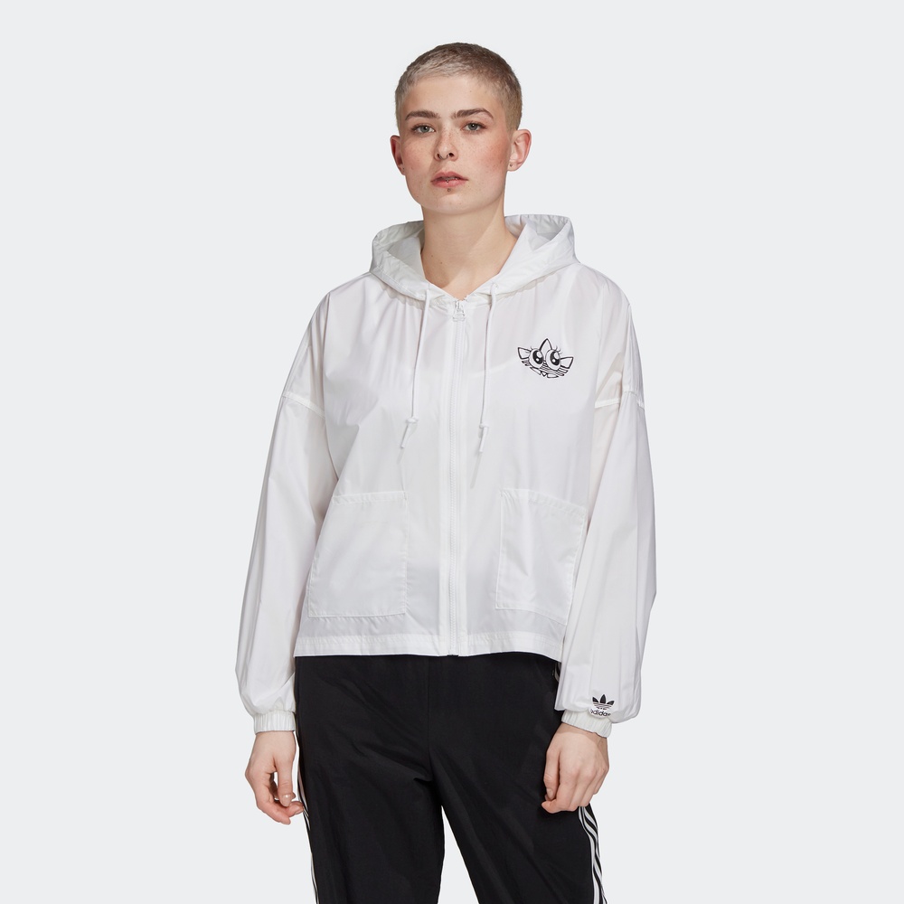 WOMEN ORIGINALS Adidas Graphic Sunscreen Windbreaker GK4980 White Jacket SUPER-SWEET LOOK Hoody C