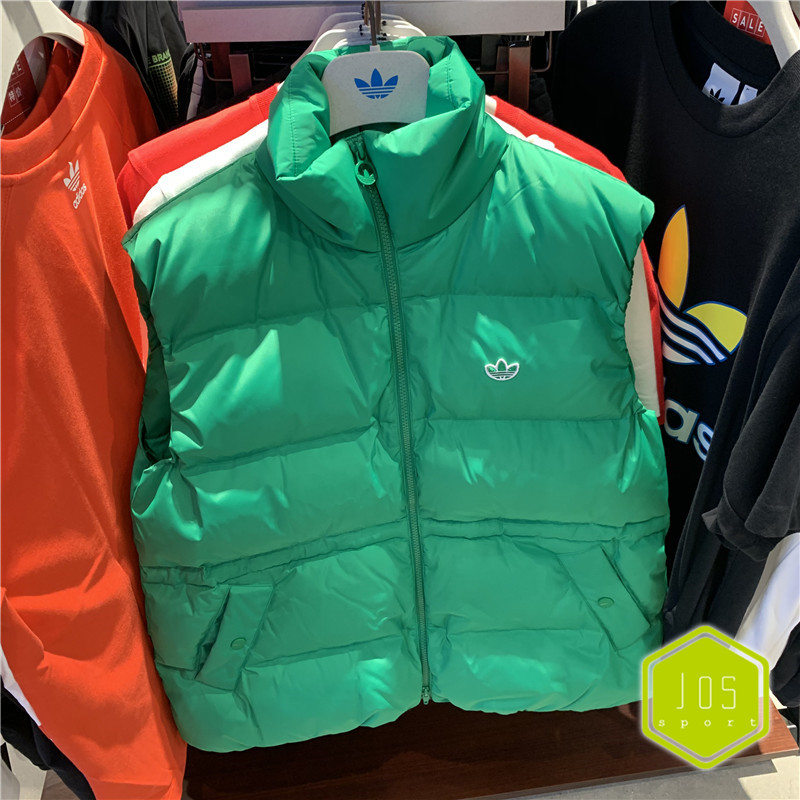 Original Adidas Womens Down Vest GD2521 Green Puffer Down Winter Coat Vest