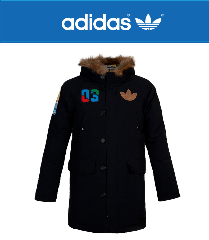 Adidas Originals Mens Nylon Badge Jacket AC0507 Black Winter Coat