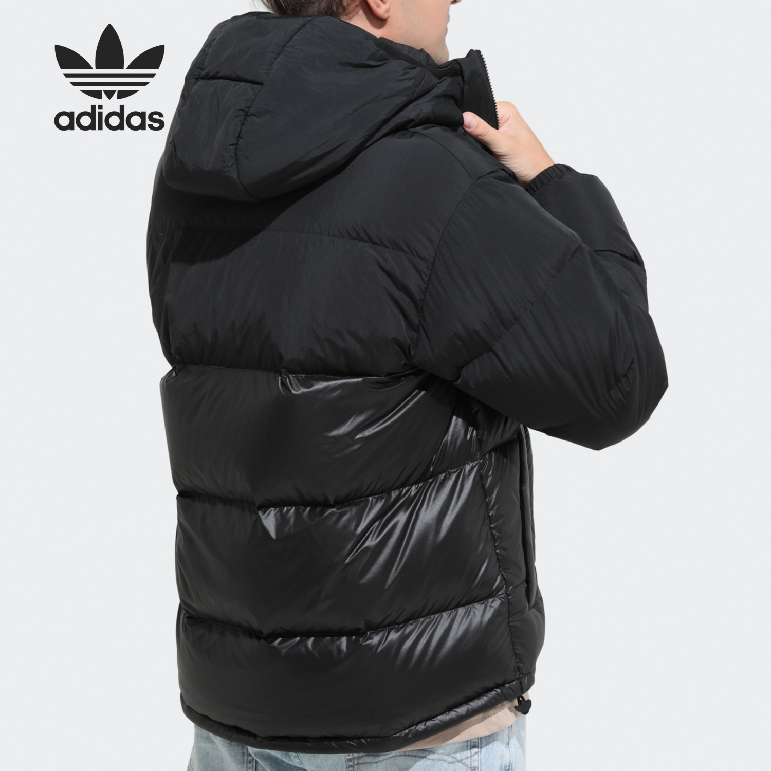 Adidas Down Regen Hooded Blocked Puffer GE1324 Jacket Regen Down Coat
