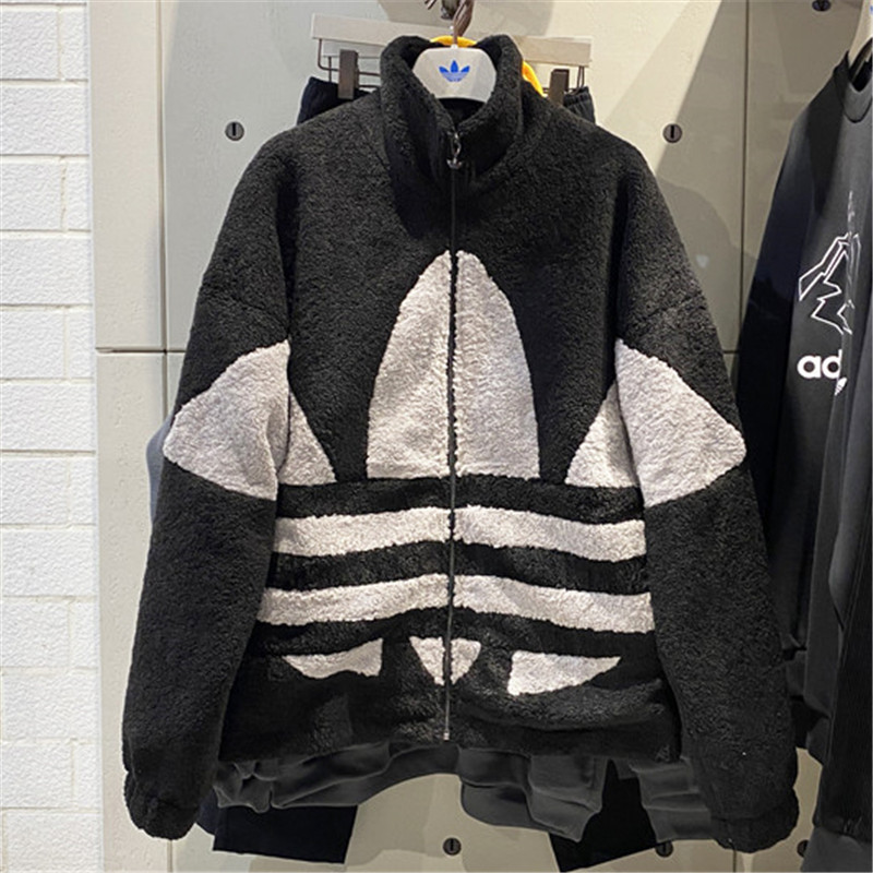 Adidas Originals Big Trefoil Fleece Jacket Black/White 2 Colors GC8695/GC8696 Jacket