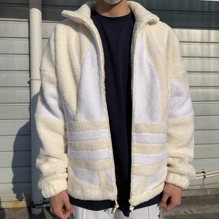 Adidas Originals Big Trefoil Fleece Jacket Black/White 2 Colors GC8695/GC8696 Jacket