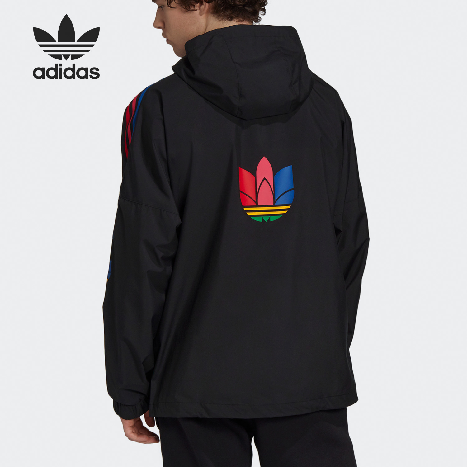 Adidas Originals Adicolors 3D Trefoil Windbreak Black GF7125 Track Top Jacket