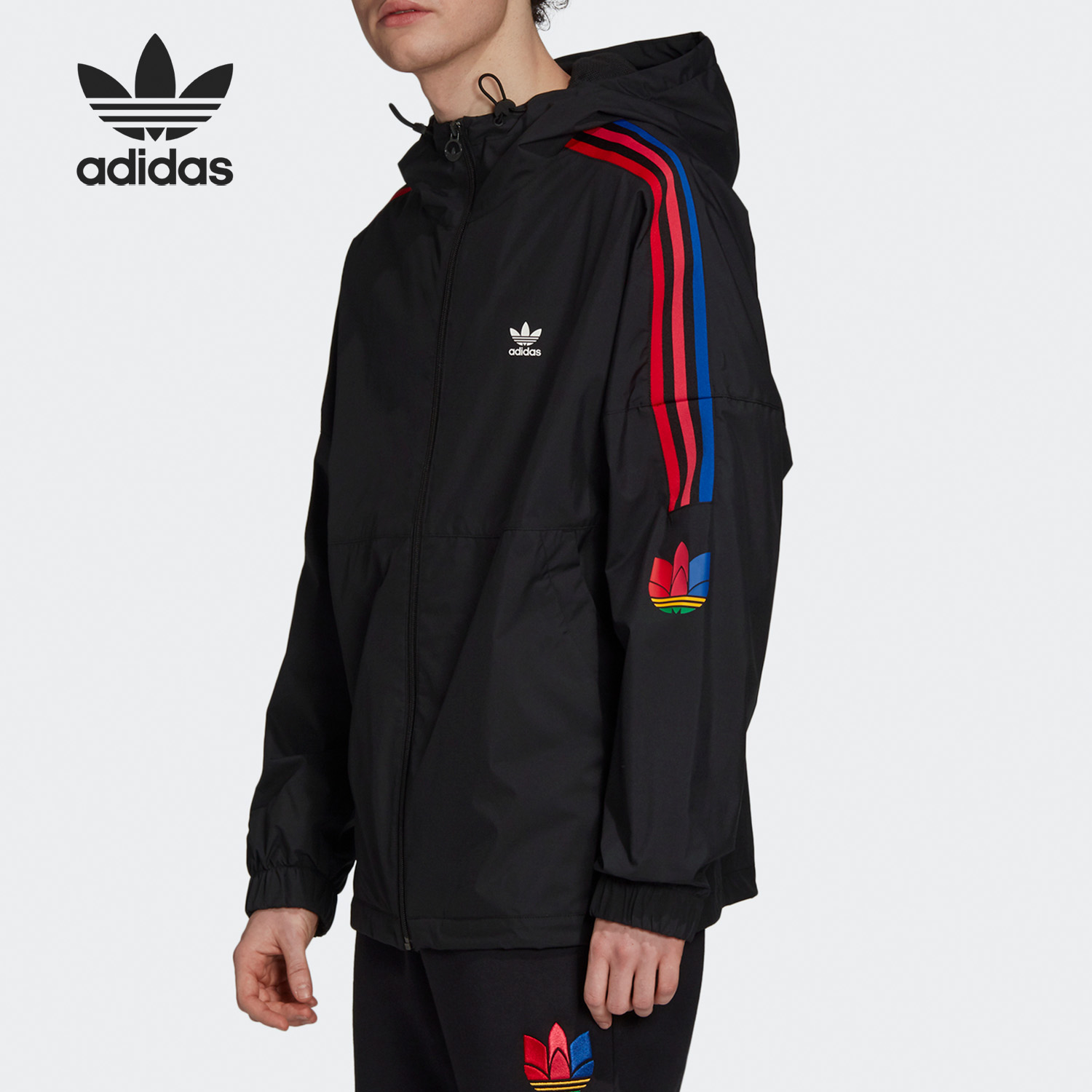 Adidas Originals Adicolors 3D Trefoil Windbreak Black GF7125 Track Top Jacket