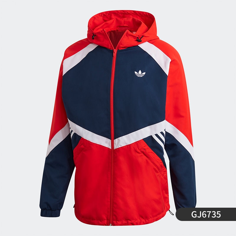 Adidas Sport US Windbreak 2 Color Red GJ6735 Hoodie Green GJ6736 Track Top Jacket