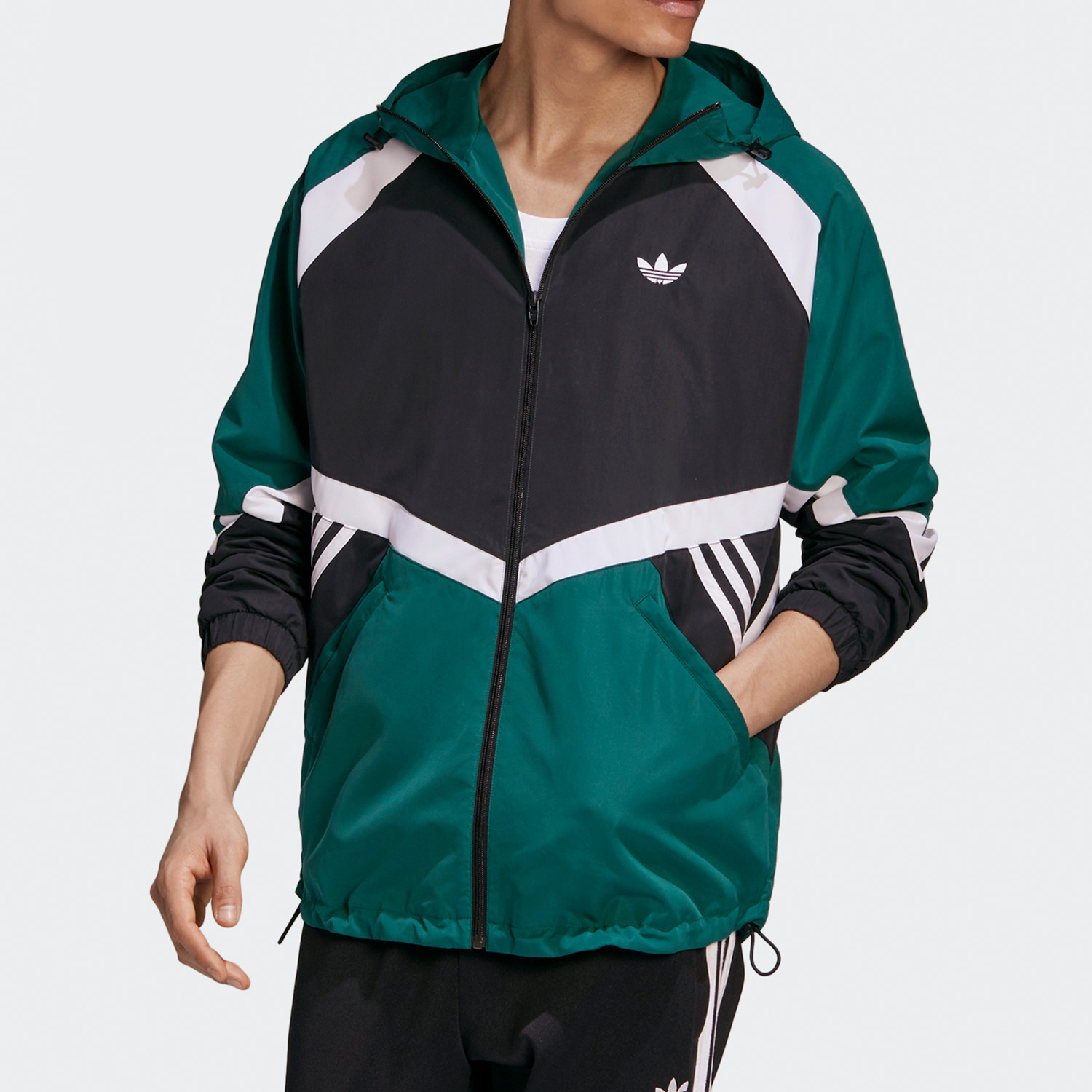 Adidas Sport US Windbreak 2 Color Red GJ6735 Hoodie Green GJ6736 Track Top Jacket