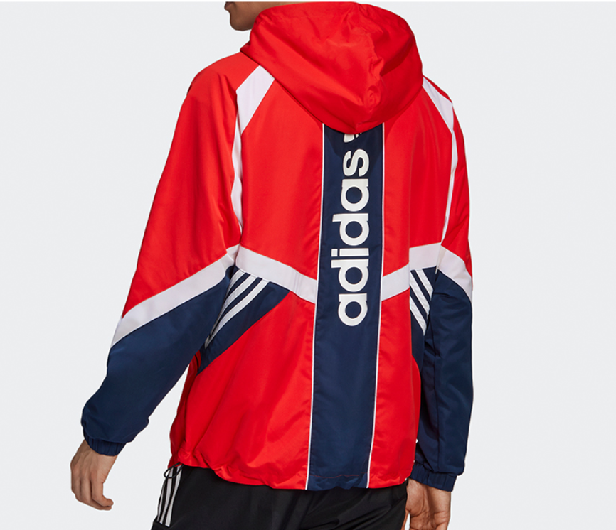 Adidas Sport US Windbreak 2 Color Red GJ6735 Hoodie Green GJ6736 Track Top Jacket