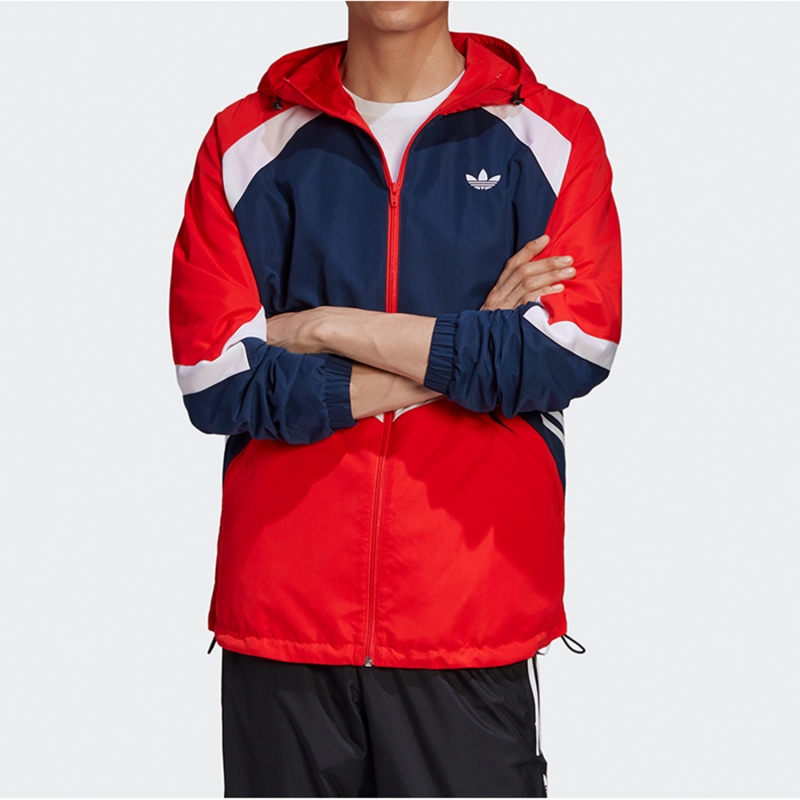 Adidas Sport US Windbreak 2 Color Red GJ6735 Hoodie Green GJ6736 Track Top Jacket