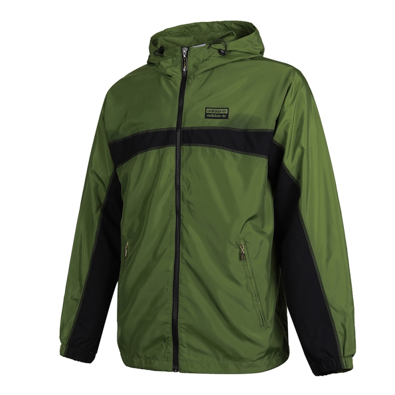 Adidas Mens Windbreaker Jacket Green GJ6741 Track Top RYV PKT Hoody