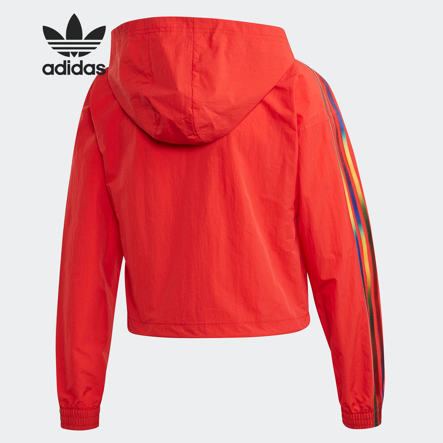 Adidas Adicolor Half-Zip Crop Top Red GJ7717 Jacket GJ7718 Pants Full Suits 