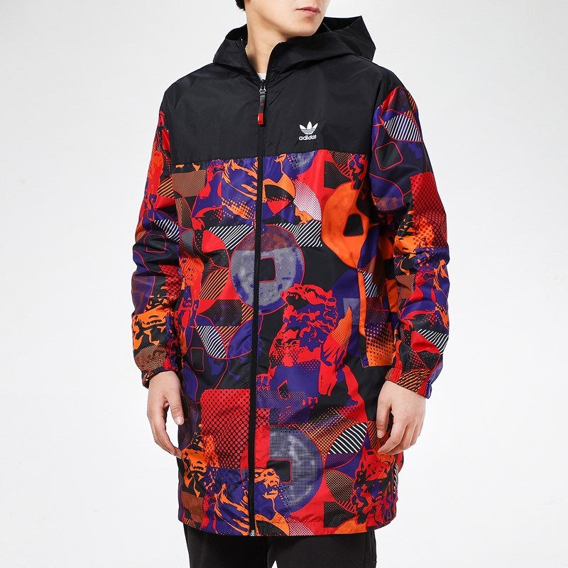 Adidas LNY Parka Jacket Black GN5451 Reversible Long Windbreak Hoody