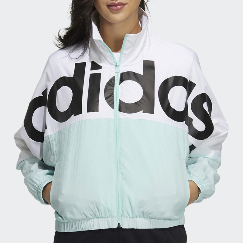 Adidas Womens Windbreaker GP5424 Jacket NEO Icons CE Top GP5425 Black Top