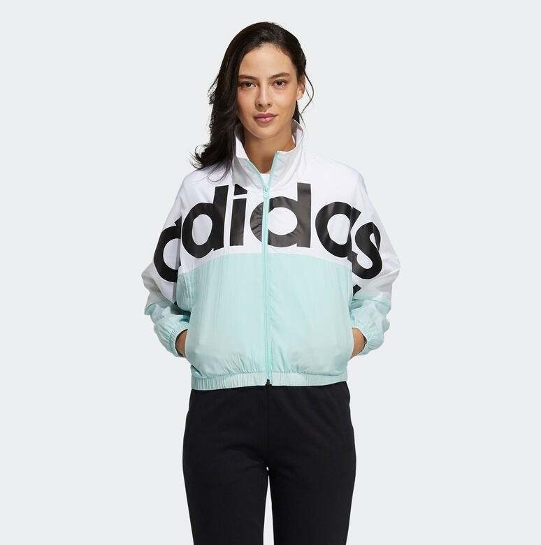 Adidas Womens Windbreaker GP5424 Jacket NEO Icons CE Top GP5425 Black Top