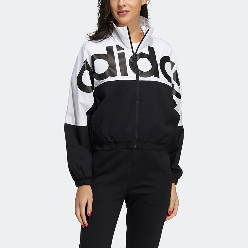 Adidas Womens Windbreaker GP5424 Jacket NEO Icons CE Top GP5425 Black Top