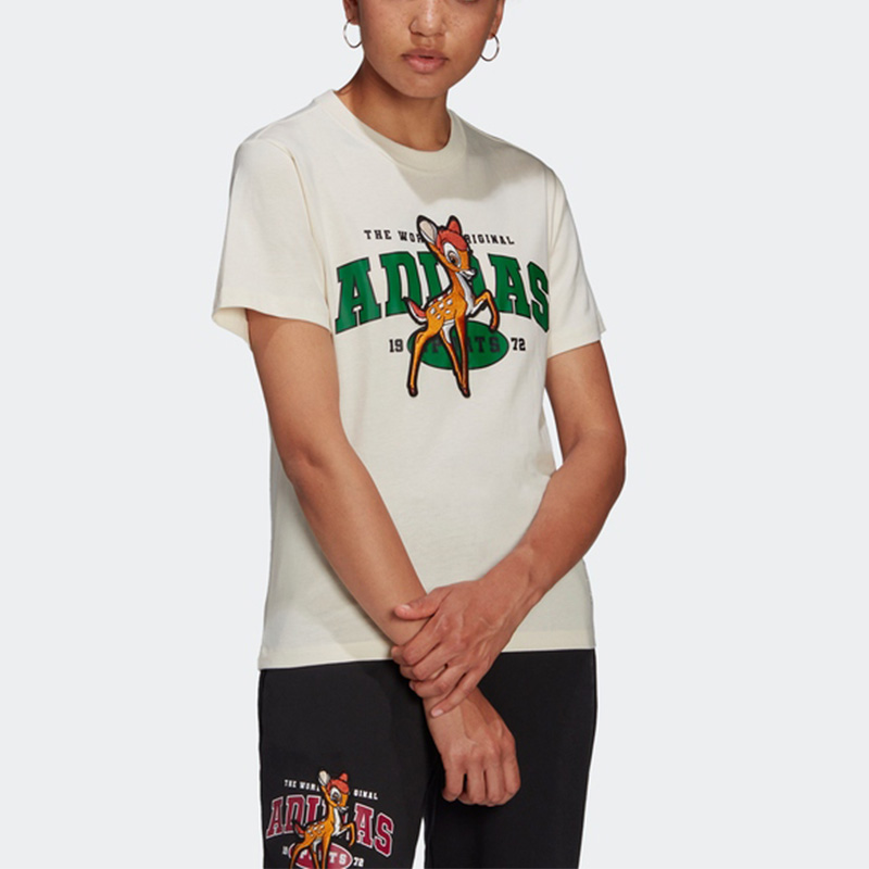 Adidas Womens Disney Bambi Graphic Tees HD2753 White Tshirt