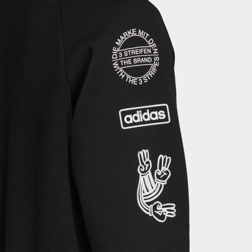 Adidas Original Graphic Crew DP8576 Black Sweater DP8575 White Tshirt