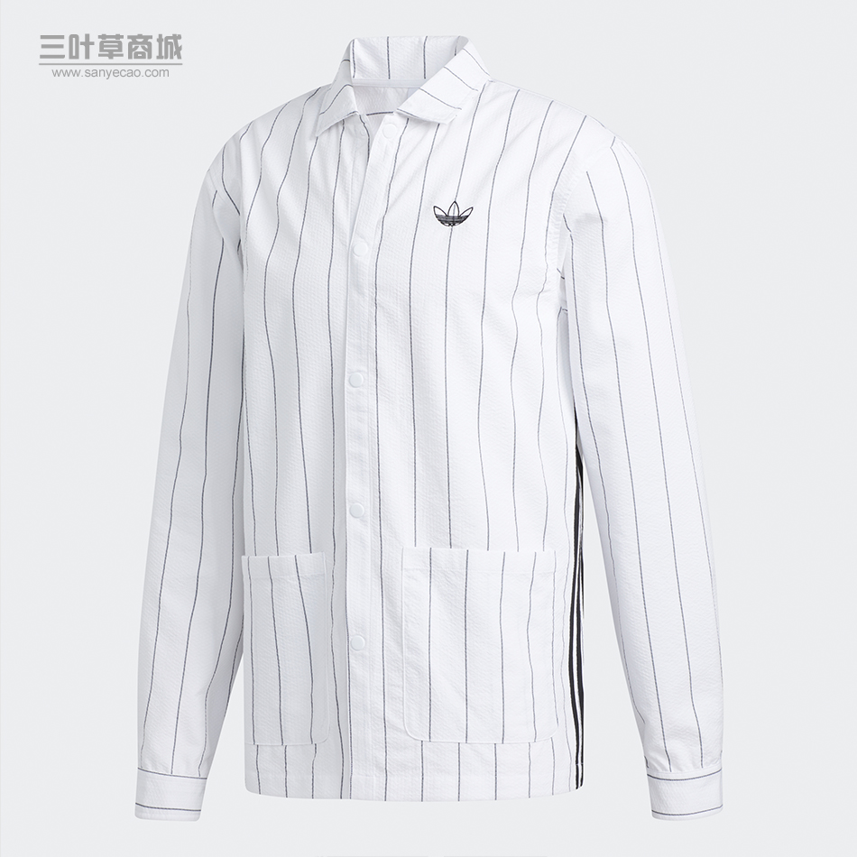 Adidas Original Mens Pinstripe Seersucker Shirt Mens ED5514  Shirt Light Track
