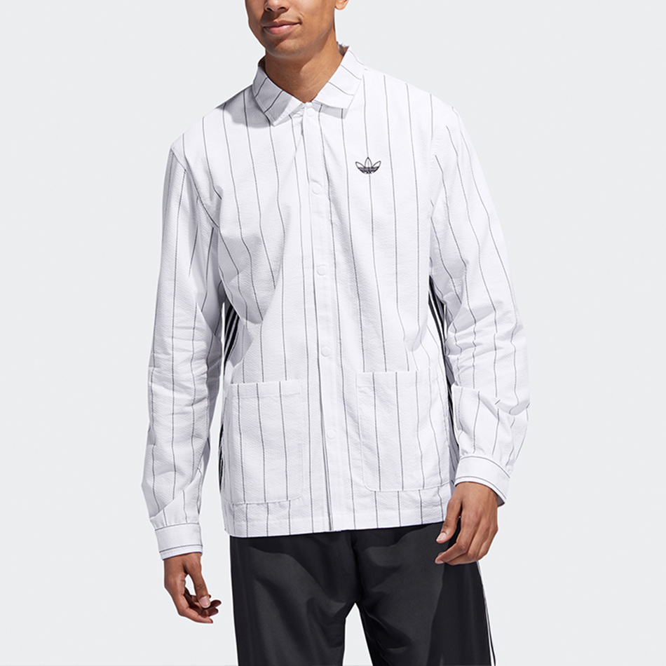 Adidas Original Mens Pinstripe Seersucker Shirt Mens ED5514  Shirt Light Track