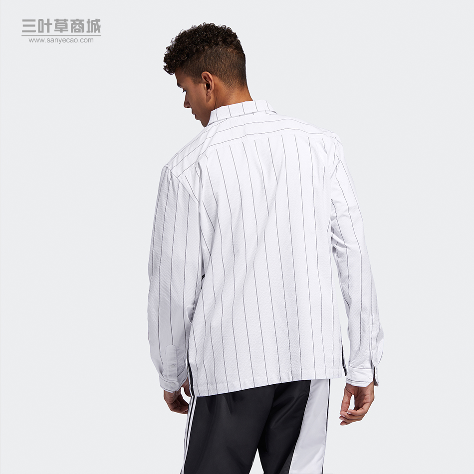 Adidas Original Mens Pinstripe Seersucker Shirt Mens ED5514  Shirt Light Track