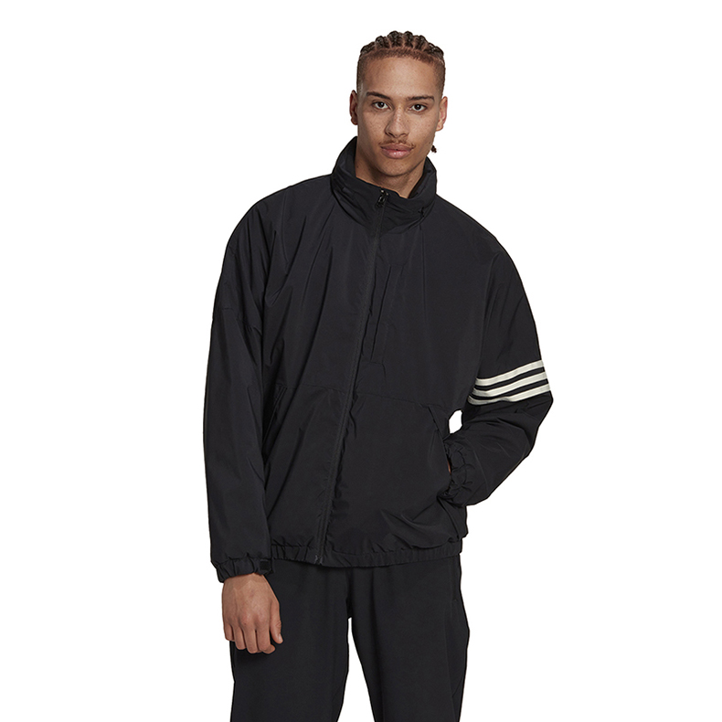 Adidas Original Padded Stripes Puffer Jacket Black HL9198 Winter Light Coat