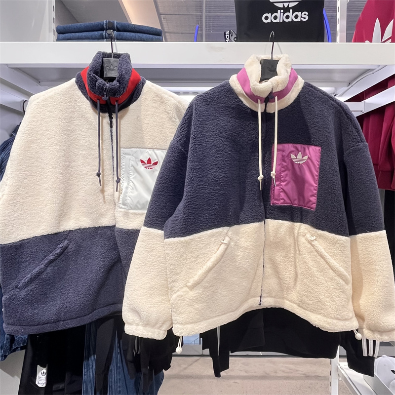 Adidas Original Multi Color Womens HR3455 HR3456 Jacket Sport Fleece Warmly SHORT SHERPA  Jacket ショート シェルパジャケット