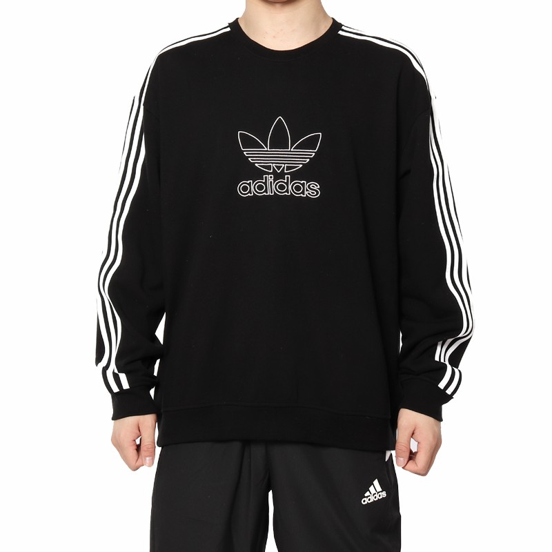 Adidas Originals Hollow Out Logo Round Neck Black DX4233 Sweater