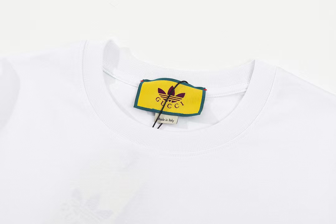 Adidas X Gucci Collaboration 2023 Summer Tees Graffiti Trefoil Logo 3 Colors Tees
