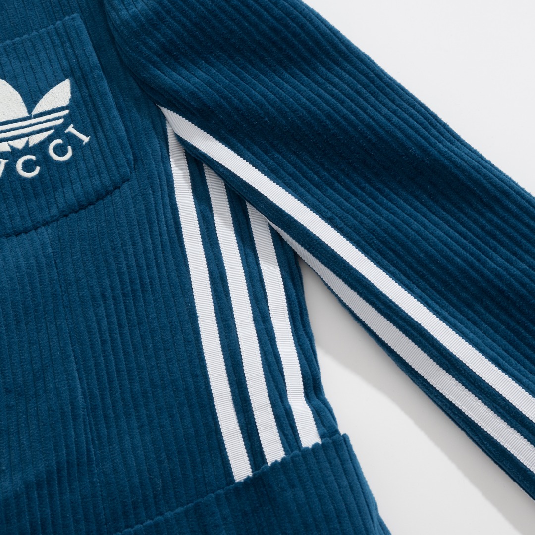 Adidas X Gucci Collaboration Mens Suit Corduroy Jacket With Pants