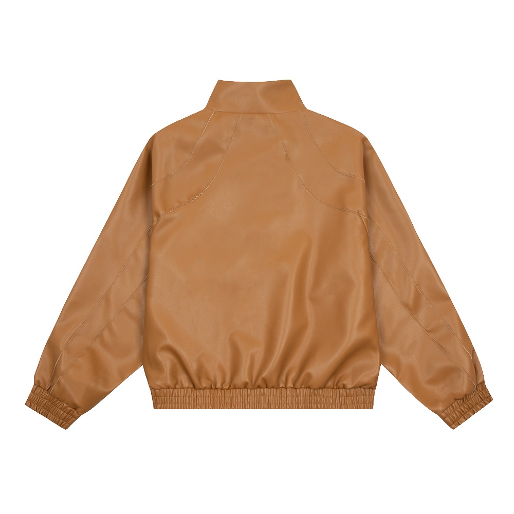 Adidas Adicolor Trefoil Faux Leather Jacket Centre Stage II6102 Leather Jacket II6103   - Brown 